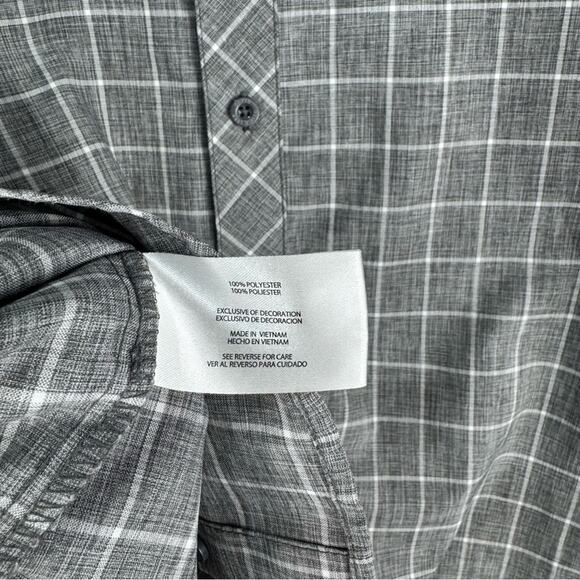 Orvis Gray Plaid Short Sleeve Button-Up Men's Tech Shirt Size Medium UPF 30 - Picture 5 of 5